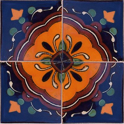 Concha Flower Talavera Mexican  Tile