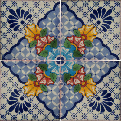Blue Mesh Talavera Mexican Tile