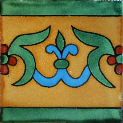 Yellow Liz Flower Talavera Mexican Tile