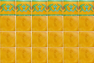 Yellow Liz Flower Talavera Mexican Tile