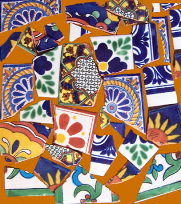 Mexican Tile - Broken Mexican Talavera Tiles - Decorative