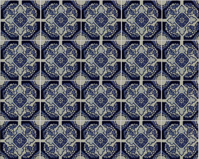 Blue Poinsettias Talavera Tile Coaster