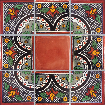 Corner Black Arc Talavera Mexican Tile