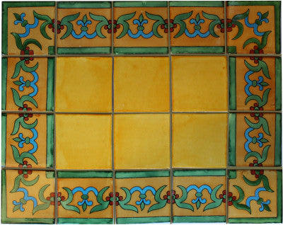 Corner Yellow Liz Flower Talavera Mexican Tile