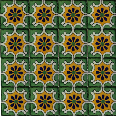 Arab Green Talavera Mexican Tile