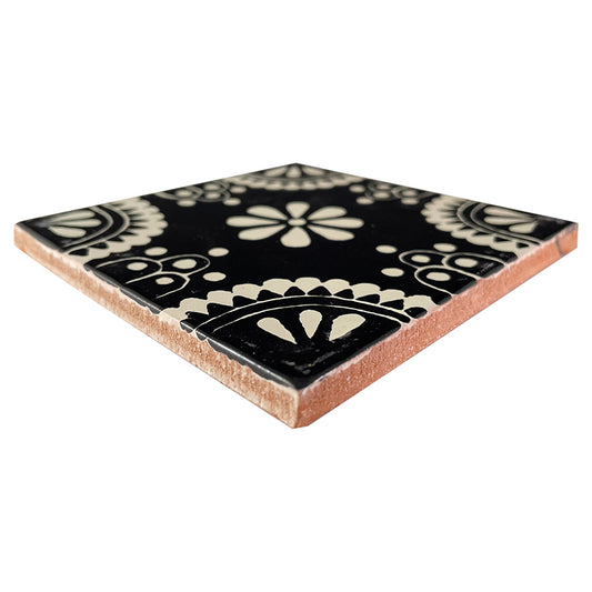 White & Black Madrid Talavera Mexican Tile