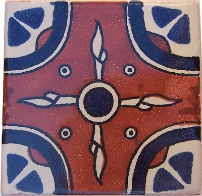 Navajo Talavera Mexican Clay Tile 4.2"