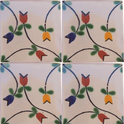Tulips Bower Talavera Mexican Tile