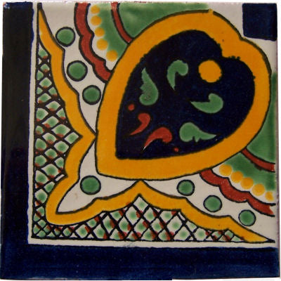Greca C Talavera Mexican Corner Tile