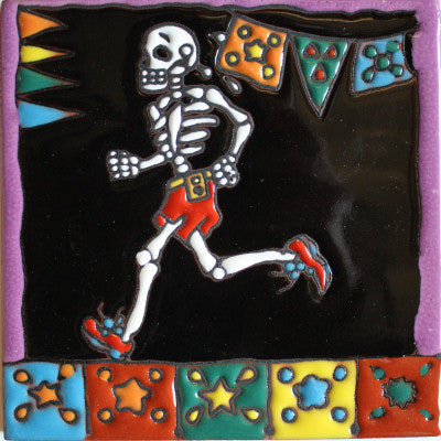 Marathon Finish Strong Day Of The Dead Clay Tile