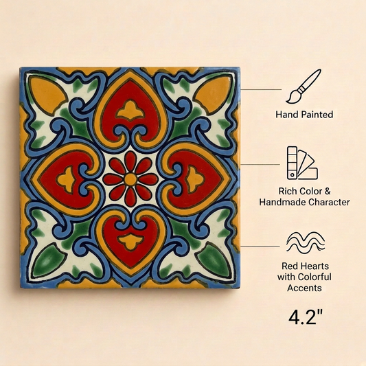 Hearts Talavera tile feature graphic