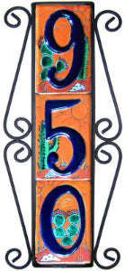 Vertical Scroll Wrought Iron Desert Tile Frame
