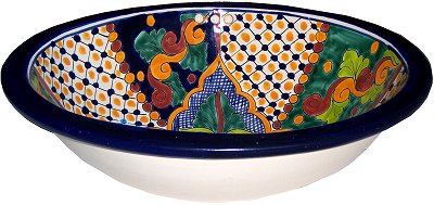17" Oval Janitzio Drop In Talavera Sink