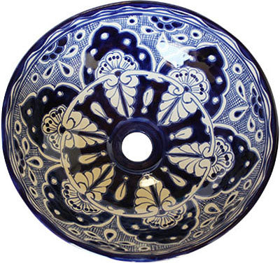 14" Blue Talavera Vessel Sink
