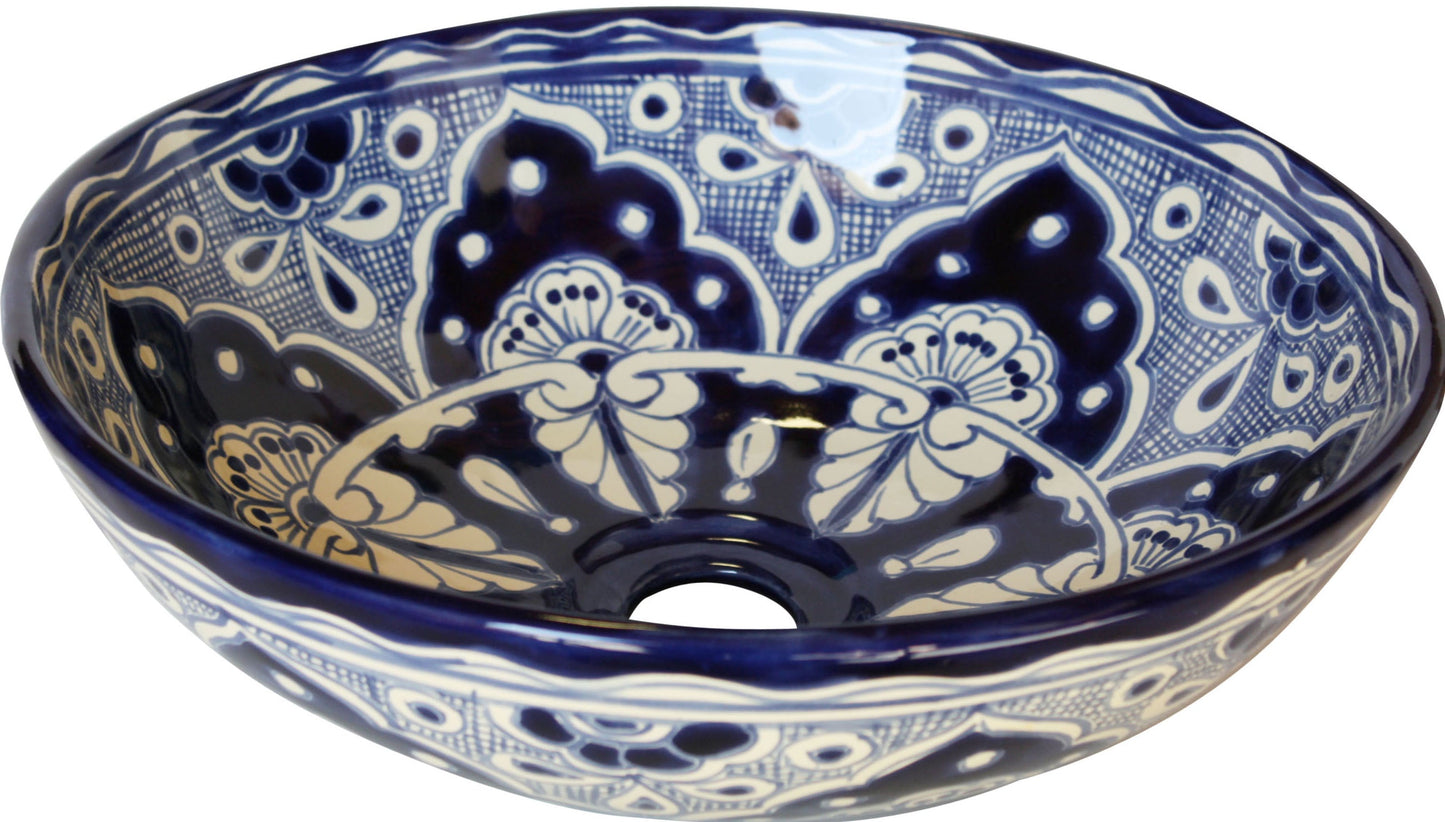 14" Blue Talavera Vessel Sink