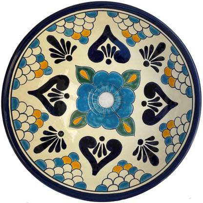 16" Montijo Round Ceramic Talavera Vessel Sink
