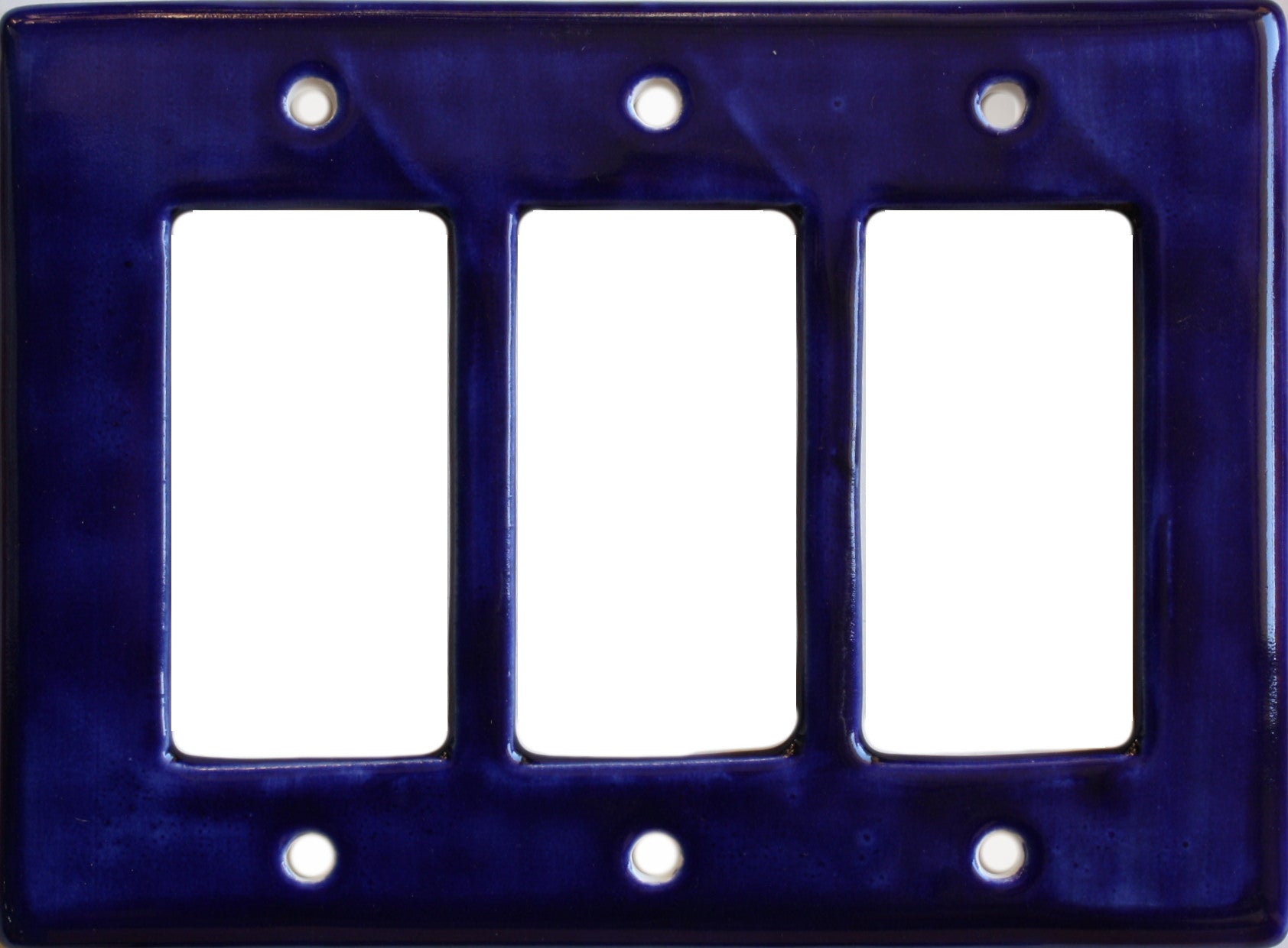 Tile Switch Cobalt Blue Talavera Switch Plate - Triple Rocker | Estancia Tiles