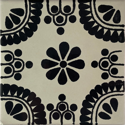 Black Madrid Talavera Mexican Tile