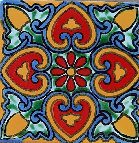 Hearts Talavera Tile