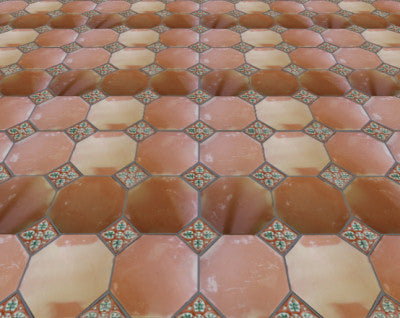 12" Octagon Clay Saltillo Tile