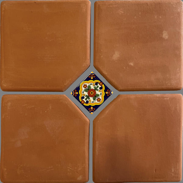 Square 12" Cutout Clay Lincoln Floor Tile