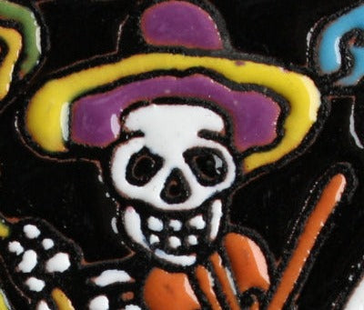 The Mariachi Day Of The Dead Clay Tile