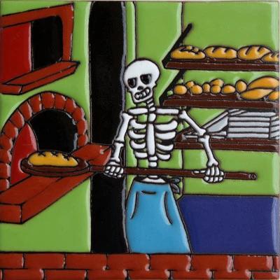The Baker Day Of The Dead Clay Tile