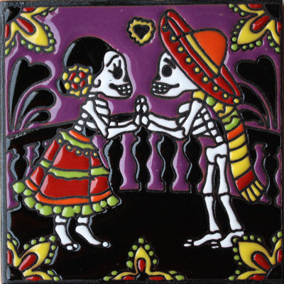 The Lovers Day Of The Dead Clay Tile