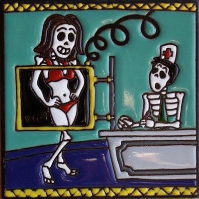 X Ray Technician Day Of The Dead Clay Tile