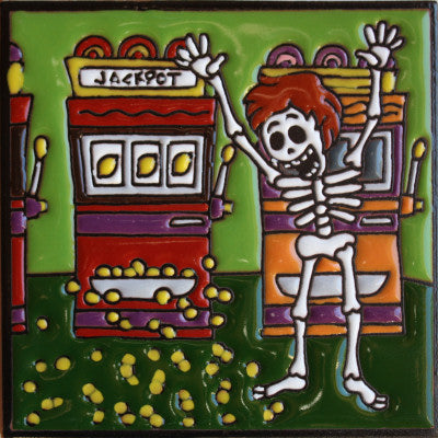 Jackpot Winner Day Of The Dead Clay Tile