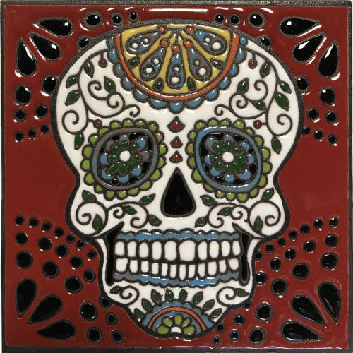 Happiness Day Of The Dead Clay Tile