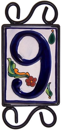 Horizontal Wrought Iron House Number Frame Colonial