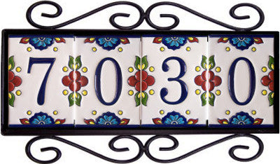 Horizontal Scroll Wrought Iron Mission Tile Frame