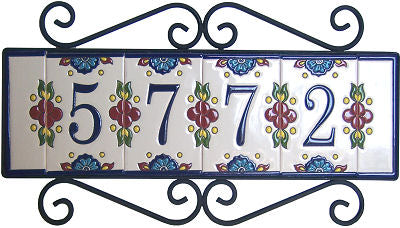 Horizontal Scroll Wrought Iron Mission Tile Frame