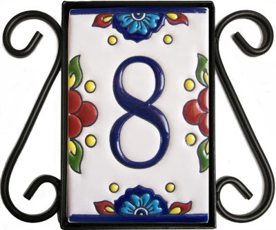 Vertical Scroll Wrought Iron Mission Tile Frame