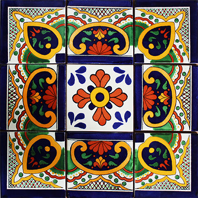 Soria Mexican Tile Set Backsplash Mural