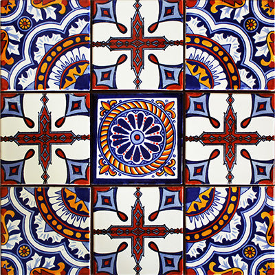 Cardiel Mexican Tile Set Backsplash Mural