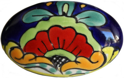 Oval Rainbow Talavera Ceramic Drawer Knob