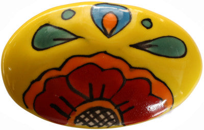 Oval Canary Talavera Ceramic Drawer Knob