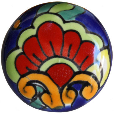 Round Rainbow Talavera Ceramic Drawer Knob