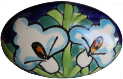 Oval Lily Talavera Ceramic Drawer Knob