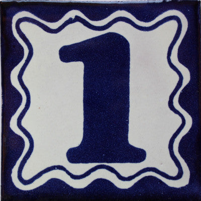 Blue Talavera Tile Numbers
