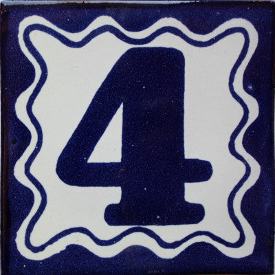 Blue Talavera Tile Numbers