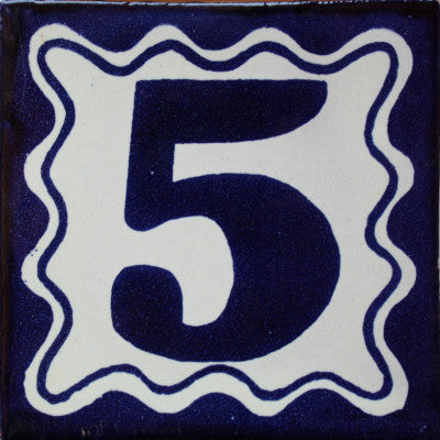 Blue Talavera Tile Numbers