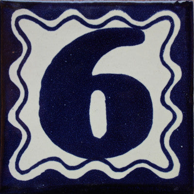Blue Talavera Tile Numbers