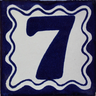Blue Talavera Tile Numbers