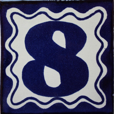 Blue Talavera Tile Numbers