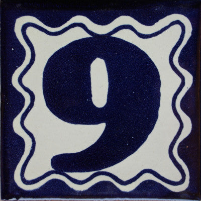 Blue Talavera Tile Numbers