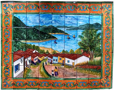 Patzcuaro Talavera Mexican Tile Mural
