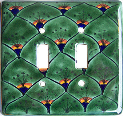 Peacock Talavera Double Toggle Switch Plate